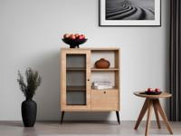 Commode BRETELLE 2 deuren eik