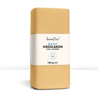 Loom One Hoeslaken – 100% Jersey Katoen – 140x200 cm – tot 25cm matrasdikte– 160 g/m² – Beige