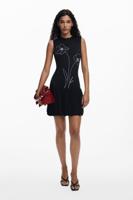 Korte bloemenjurk - BLACK - XL