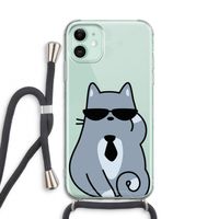 Cool cat: iPhone 11 Transparant Hoesje met koord