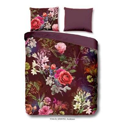 Descanso dekbedovertrek Simone - bordeaux - 140x200/220 cm