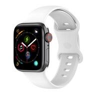 Siliconen sportbandje - Wit - Maat: M/L - Geschikt voor Apple Watch 44mm / 45mm / 46mm / 49mm Siliconen sportbandje - Wit - Maat: M/L - Geschikt voor Apple Watch 44mm / 45mm / 46mm / 49mm