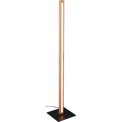 LED Vloerlamp - Trion Bulloni - 20W - Warm Wit 3000K - Rechthoek - Mat Bruin - Hout