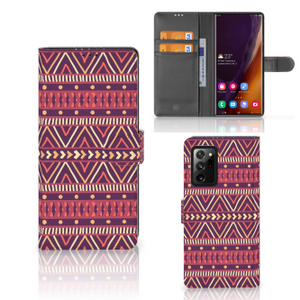 Samsung Galaxy Note20 Ultra Telefoon Hoesje Aztec Paars