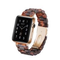 Eenvoudige mode hars horlogebandje voor Apple Watch serie & 40mm & serie 3 & 2 & 1 38mm (donkerrood)