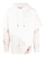 Feng Chen Wang hoodie à effet superposé - Blanc