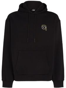 Karl Lagerfeld hoodie Ikonik Outline en coton biologique - Noir