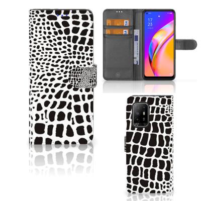 OPPO Reno5 Z | A94 5G | Telefoonhoesje | Met pasjeshouder | Slangenprint