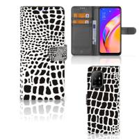 OPPO Reno5 Z | A94 5G | Telefoonhoesje | Met pasjeshouder | Slangenprint