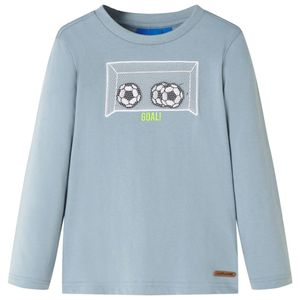 Kindershirt met lange mouwen doelprint 92 lichtblauw