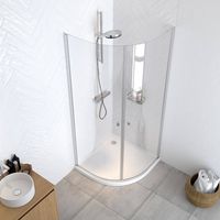 Sealskin Get Wet Hooked douchecabine kwartrond 100x100x200cm zilver hoogglans