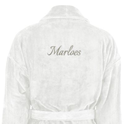 Dames badjas borduren - Wit - L/XL