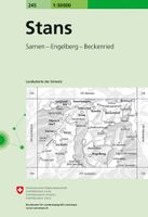 Wandelkaart - Topografische kaart 245 Stans | Swisstopo - thumbnail