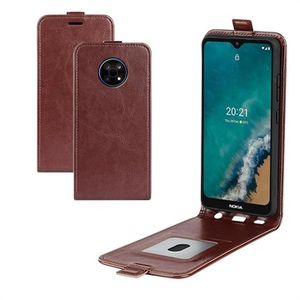 Nokia G50 Verticale Flip Case met Kaartsleuf - Bruin