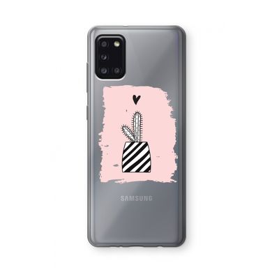 Zwart-wit cactus: Samsung Galaxy A31 Transparant Hoesje