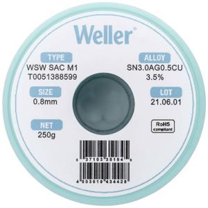 Weller WSW SAC M1 Soldeertin, loodvrij Spoel Sn3,0Ag0,5Cu 250 g 0.8 mm