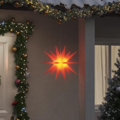 Kerstlamp met LED inklapbaar 43 cm rood