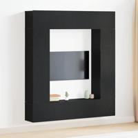 TV-kast 8 pcs Zwart 80 x 30 x 30 cm Bewerkt hout
