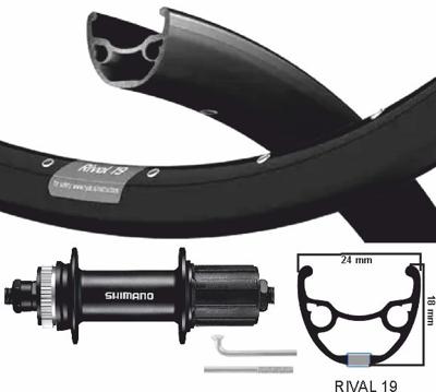 Kgs achterwiel 28 / 29 inch 622 zwarte velg / rvs spaak cass centerl 8 / 9 / 10 speed
