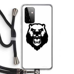 Angry Bear (white): Samsung Galaxy A72 5G Transparant Hoesje met koord
