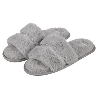 Apollo huisslippers/instapsloffen/pantoffels - kinderen - imitatiebont - grijs - maat 37-38