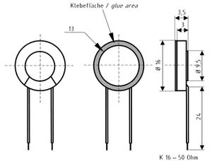 Visaton K 16 - 50 Ohm 0.63 inch 1.6 cm Mini-luidspreker 0.5 W 50 Ω