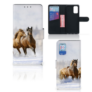 Samsung Galaxy A32 4G Telefoonhoesje met Pasjes Paarden