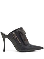 Diesel D-Venus Pocket 100mm leather mules - Marron - thumbnail