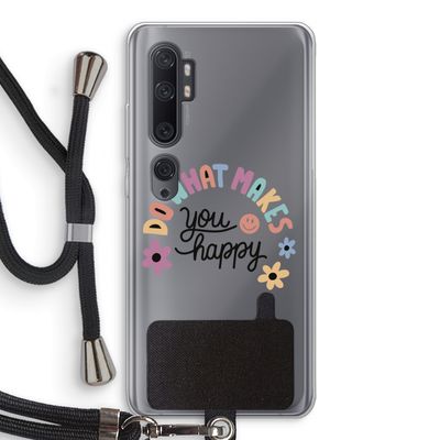 Happy days: Xiaomi Mi Note 10 Pro Transparant Hoesje met koord