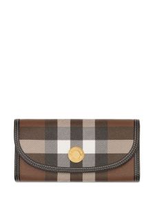 Burberry portefeuille continental à carreaux - Marron