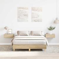Bedframe zonder matras 135x190cm spaanplaat sonoma eikenkleurig
