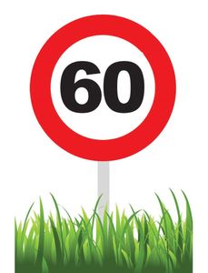 Verkeersbord 60 jaar tuin 36cm