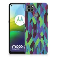 Motorola Moto G9 Power | TPU Hoesje | Abstract Green Blue