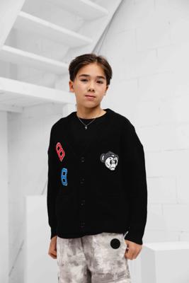 Black Bananas Convoy Cardigan Sweater Kids Zwart - Maat 128 - Kleur: Zwart | Soccerfanshop