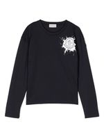 Moncler Enfant sweat en coton à logo imprimé - Bleu - thumbnail