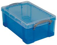 Really Useful Box opbergdoos 9 liter, transparant blauw - thumbnail