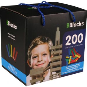 bouwplankjes gekleurd, 200 stuks