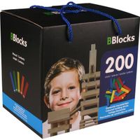 bouwplankjes gekleurd, 200 stuks