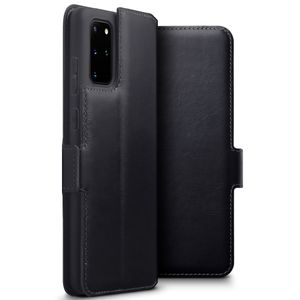 Qubits - lederen slim folio wallet hoes - Samsung Galaxy S20 Plus - Zwart