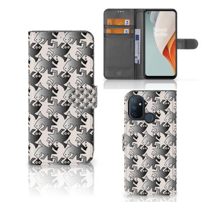 OnePlus Nord N100 | Telefoonhoesje | Met pasjeshouder | Salamander Grey
