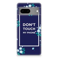 Google Pixel 7 Silicone-hoesje Flowers Blue DTMP