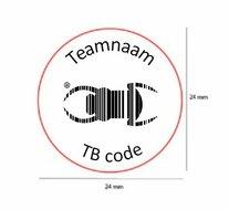Log stempel TB - Printer - 24 mm rond met teamnaam