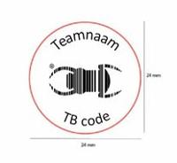 Log stempel TB - Printer - 24 mm rond met teamnaam Log stempel TB - Printer - 24 mm rond met teamnaam