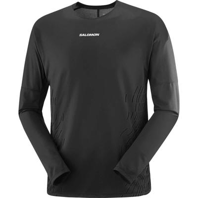 Salomon Sense aero ls tee gfx heren - ZWART - Heren