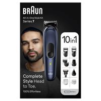 Braun MGK7421 Tondeuse, Baardtrimmer, Bodygroomer, Oor- en neushaartrimmer Afspoelbaar Blauw (mat) - thumbnail