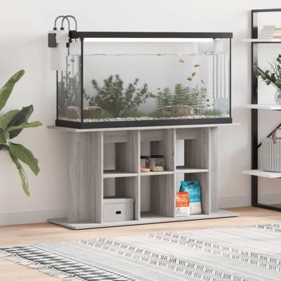 Aquariumstandaard 120x40x60 cm bewerkt hout grijs sonoma
