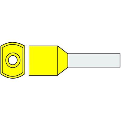 Geïsoleerde TwinAdereindhuls 1qmm Geel penlengte = 10mm
