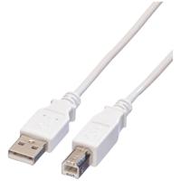 VALUE USB 2.0 Kabel, type A-B, Type A-B, wit, 0,8 m