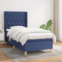 Boxspring met matras stof blauw 80x200 cm