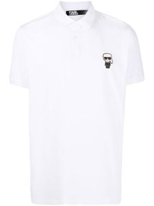 Karl Lagerfeld polo à patch logo - Blanc